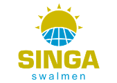 Singa Swalmen terrasoverkappingen, glazen schuifwanden, en zonweringen logo